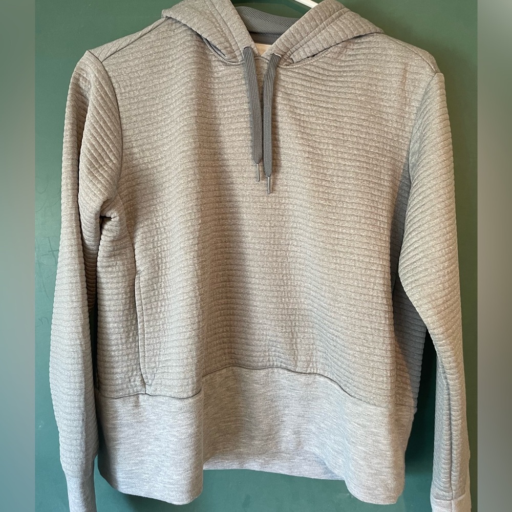 Grey and Pink Ribbed Nike Hoodie